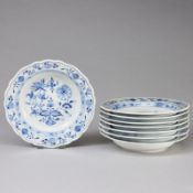 7 runde Salatschalen - Zwiebelmuster. Meissen 1935 - vor 1974.