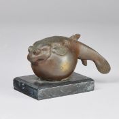 Kugelfisch Bronzefigur