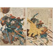 Zwei Farbholzschnitte von Utagawa Kuniyoshi