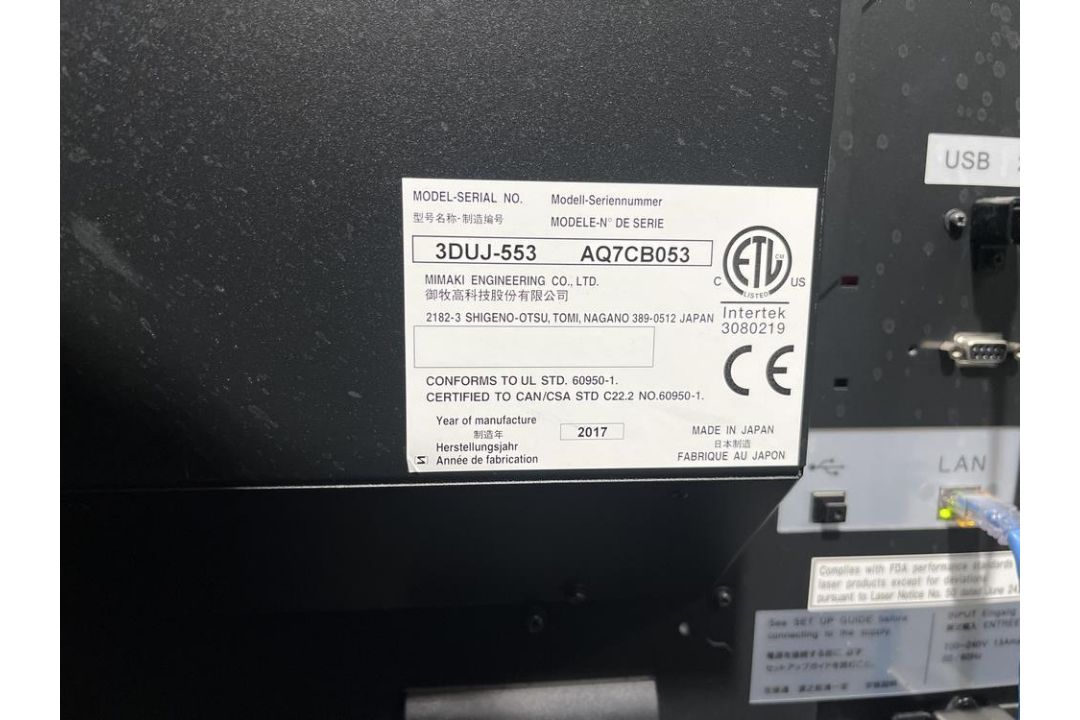 2017 Mimaki 3DUJ-553, 24,885 hours, per seller fully serviced March 1st, 2024 - Image 6 of 7