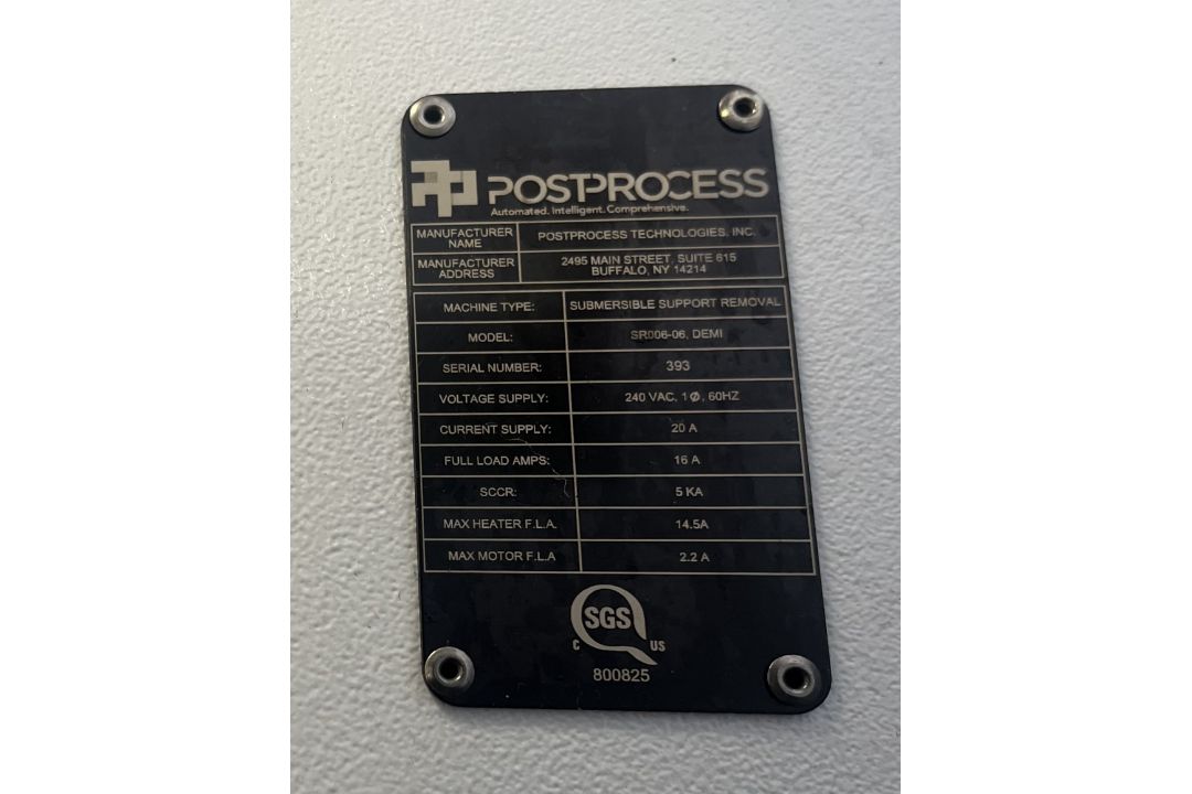 PostProcess Tech. DEMI 800, 5,263 hours, Run times(hr): Ultrasonic=3,192.46 - Cir pump=23.25 - - Image 7 of 7