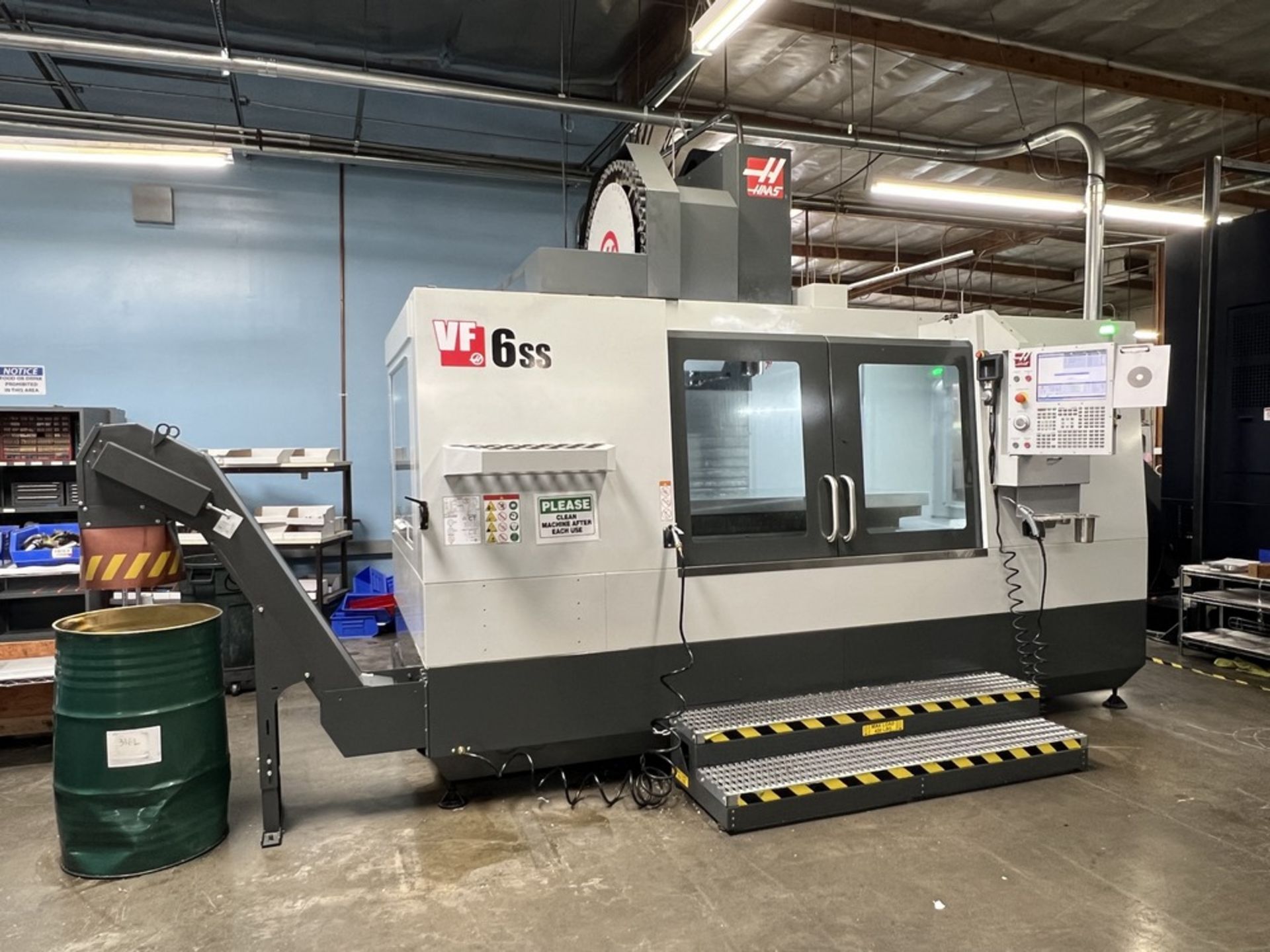 2022 Haas VF-6SS Vertical Machining Center, Remote Jog, 12K, Renishaw Probing, P-Cool, Quad Auger,
