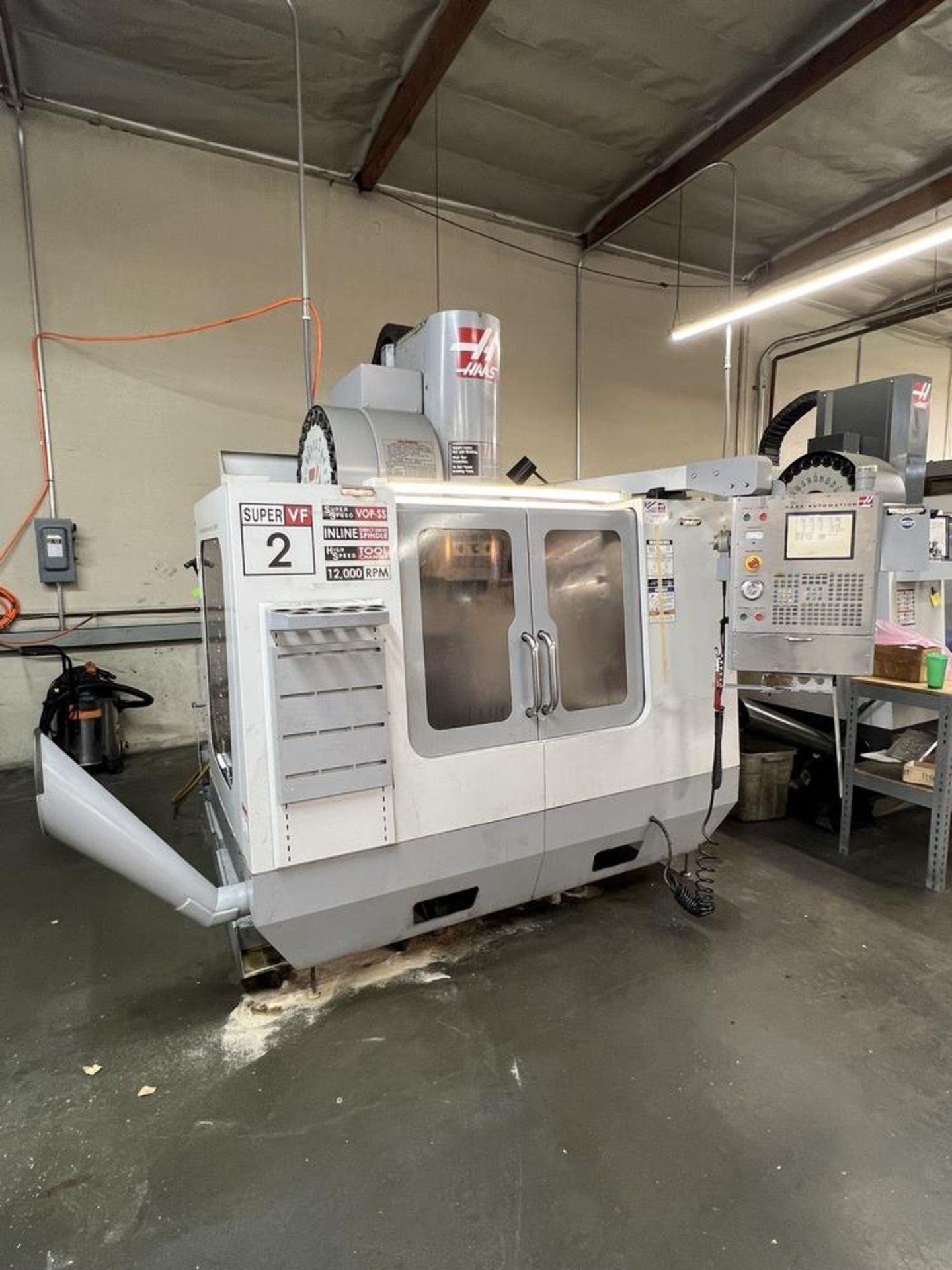 2006 Haas VF-2SS Vertical Machining Center, 12K Spindle, 4th Axis Wired, Side Mount, Renishaw
