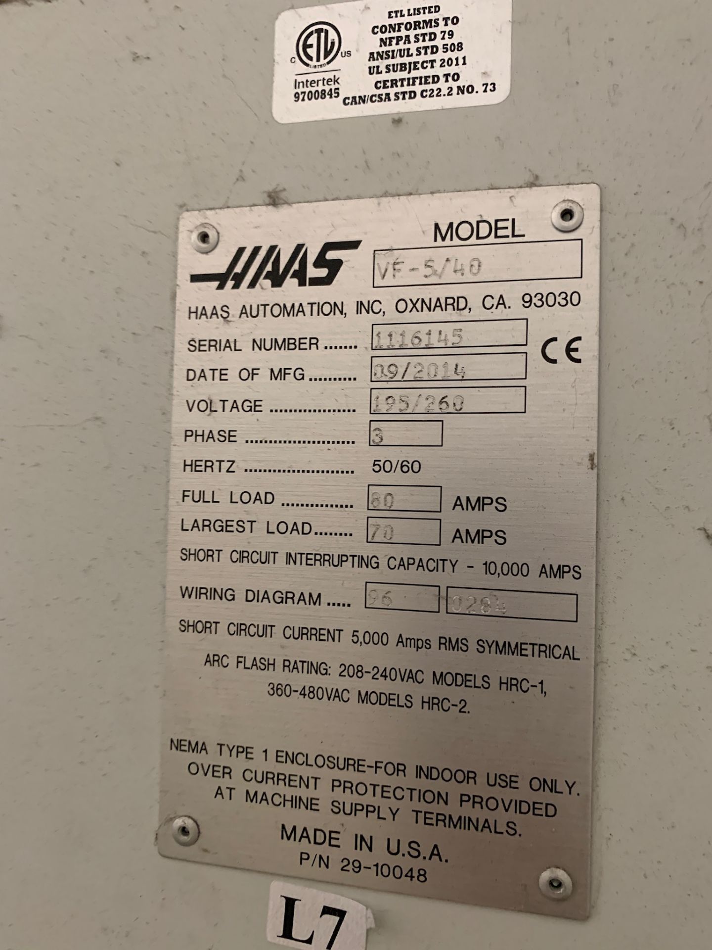 2014 Haas VF-5/40 Vertical Machining Center - Image 14 of 14
