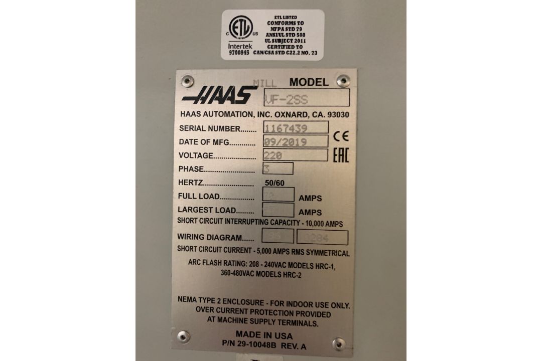 2019 Haas VF-2SS Vertical Machining Center - Image 14 of 14