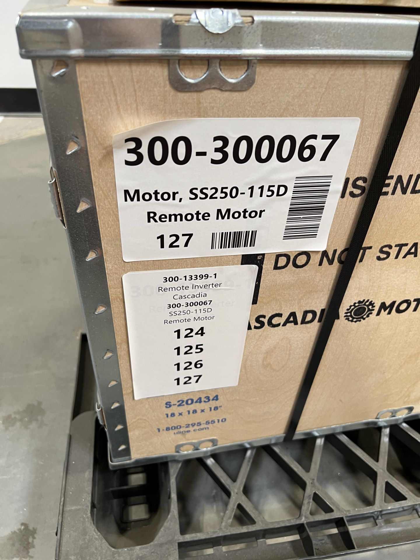 (4) Cascadia Motion Motor , SS250-115D Remote Motor SI, (4) Remote Inverter Cascadia - Image 3 of 4