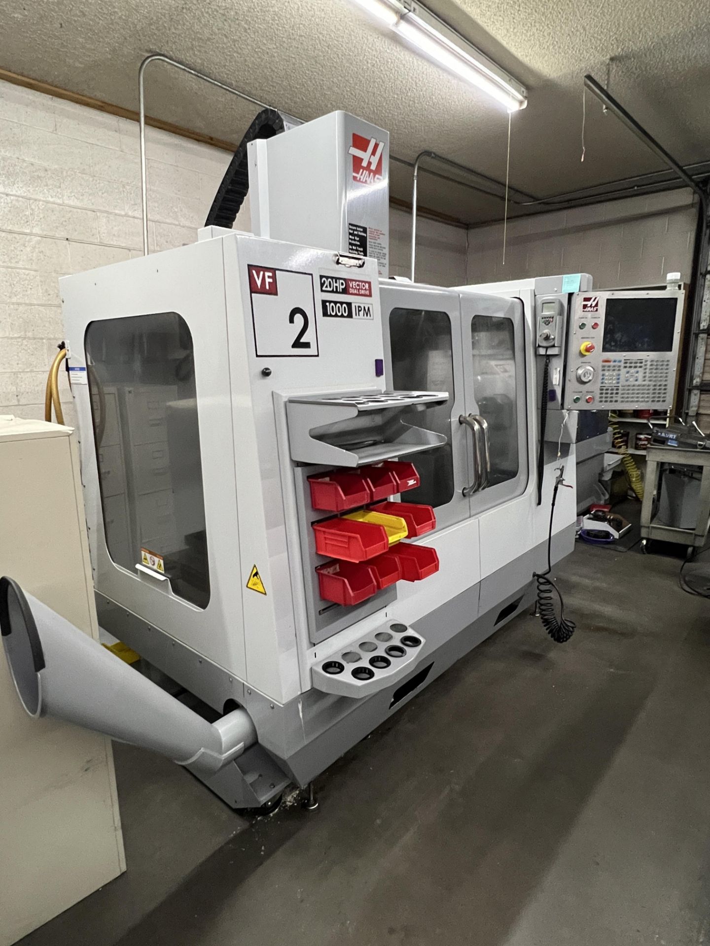 2008 Haas VF-2 CNC Vertical Machining Center, 20 Tool Umbrella Tool Changer, 4th Axis Wired, Jog