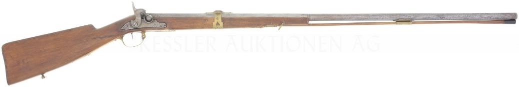 Perkussionsflinte, abgeändert aus Steinschloss, Kal. 14mm