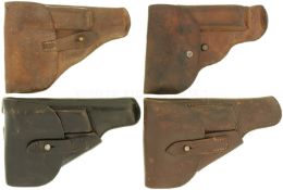 Konvolut von 4 Taschenpistolen-Holstern