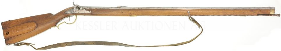 Perkussionsbüchse, Jagdstutzer, aptiert von Steischloss- auf Perkussionszündung, Kal 16mm