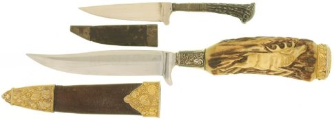 Konvolut aus 2 Jagdmessern