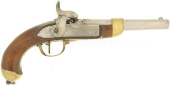 Perkussionspistole, Mod. 1842, Kanton Genf, Hersteller A. Francotte, Liege, Kal. 17.6mm