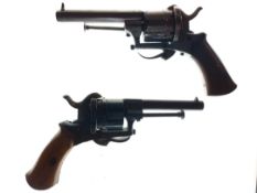 Konvolut von 2 Lefaucheux-Revolvern, Kal. 7mmLef.
