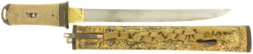 Tanto-ähnliches Yoroi-doshi-Messer, aus der Muromachi Periode (1336-1392), Hisamitsu-Fertigung