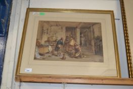 George Cattermole RWS (British, 1880-1868), Interior scene, watercolour and gouache, monogrammed