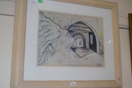 Jean Cocteau (French,1889-1963), When I see Villefranche..., coloured lithograph, 35x47cm, framed