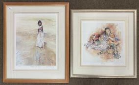 Gordon King (b.1939), 'Footprints in the Sand', 'Small World' and another depicting a woman in a