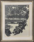 John Hopwood (British,b.1942), Landscape scene, charcoal on paper, initialed and dated July 1969,