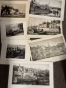 Reuben Moring (20th century), Eleven original etchings, signed to lower plate margin, 22x37cm (