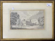 Sir George Beaumont (1753-1827), 'Orwell Church, Suffolk,1796', En Grisaille watercolour, Spink &