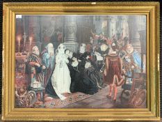 Willhelm Ebbinghaus (German,1864-1951) chromolithograph, signed lower left, 64x90cm, framed and