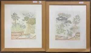 Anne Pugh (British, 20th century), 'Backwater' and 'Bambsspool', inscribed 'studio' and signed in