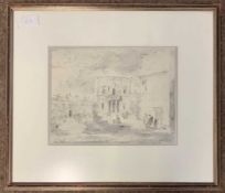 After Francesco Guardi, 'Il Campo S.Fantin and the Fenice Theatre', en grasaille lithograph,19.