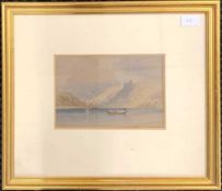 British School, 19th century, Lakeland / Loch view, watercolour, unsigned, inscribed on backboard