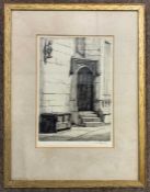 J.E. Clutterbuck (British,19th century), 'St Albans Abbey', etching, 1818, signed, 12.5x18cm, framed