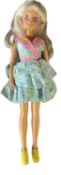 Summer Dress Sindy - Premier Collection (1990) In pale green floral dress with pink trim and