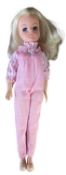 Candy Stripe Boutique Sindy (Pedigree, 1983) In pink dungarees with striped pink and white shirt and