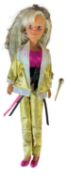Super Star Sindy (1988-1989) In glitzy gold two piece and magenta stilettos, with glitter hair and