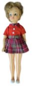 Pepper (Tammy's sister), Ideal Toy Corp 1965 In tartan skirt and red blouse with white dolly
