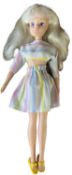 Sindy - Fantasia (Pedigree, 1985) In white and pastel striped 2-piece skirt and top, with yellow