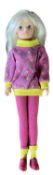 Sindy in Gym Wear (c1980s) In pink geometric-design sweater, matching leggings, yellow socks and
