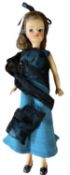 Tammy doll (Ideal Toys, 1964) Marked to rear of head BS-12 In teal dress with black netted scarf,