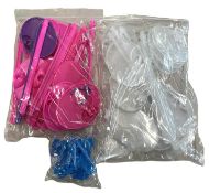 Various Sindy doll stands and clothes hangers