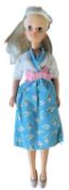 My First Sindy (1987) In blue cherry-print dress with white bolero and white shoes