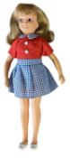 Pepper (Tammy's sister), Ideal Toy Corp 1965. In blue and white gingham skirt, red blouse and