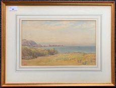 Early 20th century, Coastal view, watercolour, initialed 'EAW', dated '02, 24x36cm, framed and