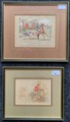 British School, 19th century, Pair of fox hunting scenes, one inscribed 'A.D.Hamilton,1898',