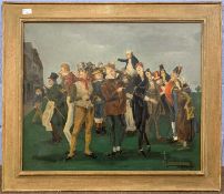 Kathleen Stokes (British, 20th century), 'A Dickens' Fellowship', oil on canvas, signed,