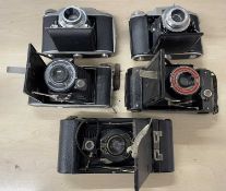 Five vintage cameras to include:Kodak 66; GB Kershaw 630; Coronet with Every Distance Lens;
