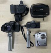 Five digital cameras, to include: Fujifilm Finepix Real 3D; Asahi Pentax Auto 110; Fujifilm