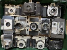 One box of various vintage cameras (12)