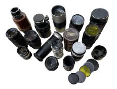 A mixed quantity of various lenses and other equipment to include Maginon, Auto Universar, AutoFlex,