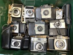 One box of various vintage cameras (12)