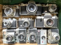 One box of various vintage cameras (11)
