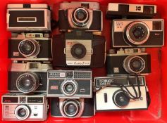 One box of various vintage cameras (12)