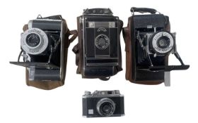 Four vintage camers, to include: Halina 35X; Kershaw Eight-20 King Penguin; Agfa Bilinar; Coronet